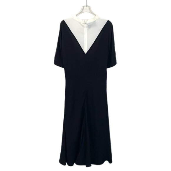 Prada Milano Nero & Bianco Short-Sleeve Sable Jersey Dress W/ Triangle Detail Si - Picture 2 of 11